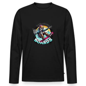 Lord of the boards Snow Ski Skull - raffstaff ® - Men's Premium Organic Long Sleeve Shirt - black - Front - Nico (187cm)