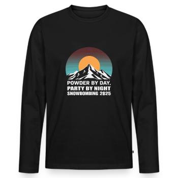 Bombardement de neige 2025 - T-shirt manches longues Premium bio Homme - noir - Devant - Nico (187cm)