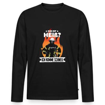 You Hot Firefighters Men Women Gift Hose - Men's Premium Organic Long Sleeve Shirt - black - Front - Nico (187cm)