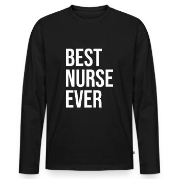 Beste Krankenschwester aller Zeiten - Männer Premium Bio Langarmshirt - Schwarz - Vorne - Nico (187cm)