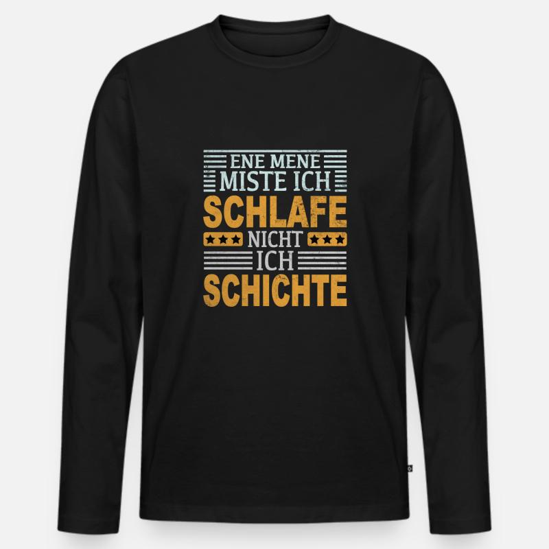 Schicht Schlafen Nachtschicht - Männer Premium Bio Langarmshirt - Schwarz