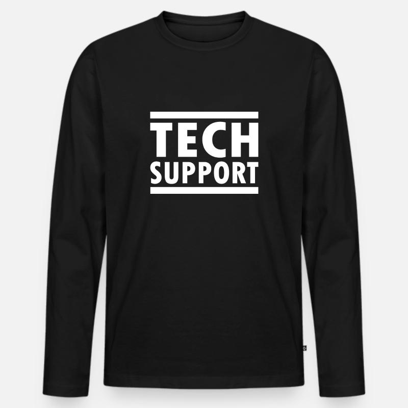 tech support - Männer Premium Bio Langarmshirt - Schwarz