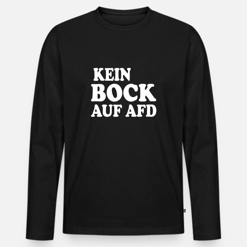 kein bock auf afd - Männer Premium Bio Langarmshirt - Schwarz