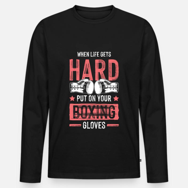 boxen boxhandschuhe - Männer Premium Bio Langarmshirt - Schwarz