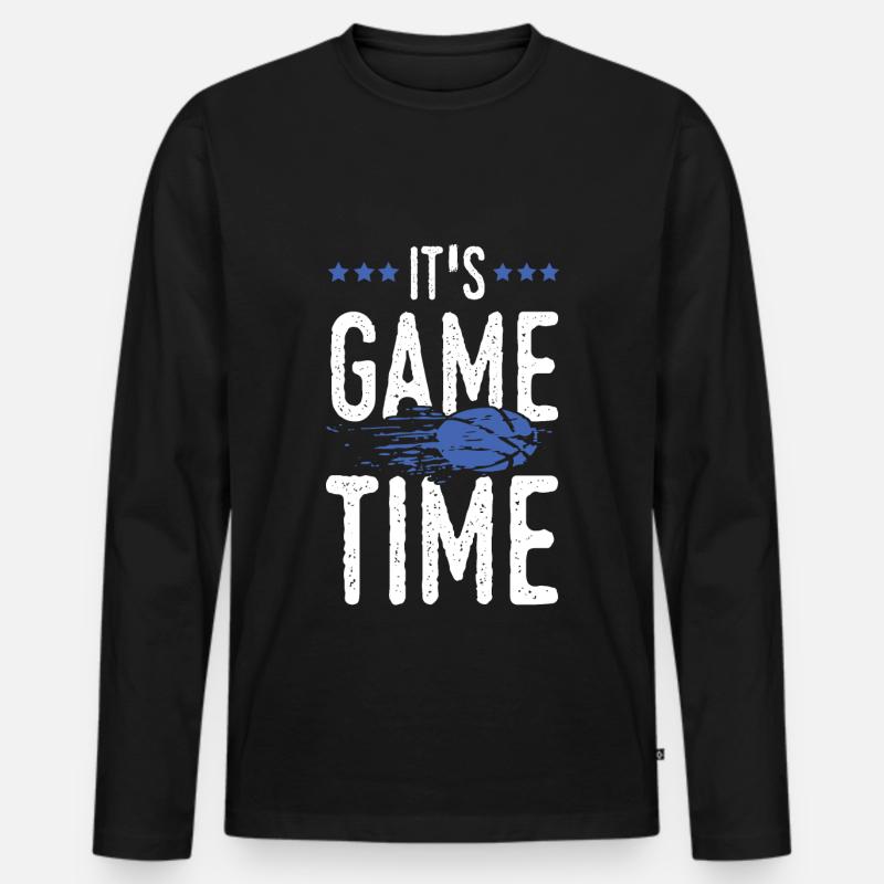 game time basketball - Männer Premium Bio Langarmshirt - Schwarz