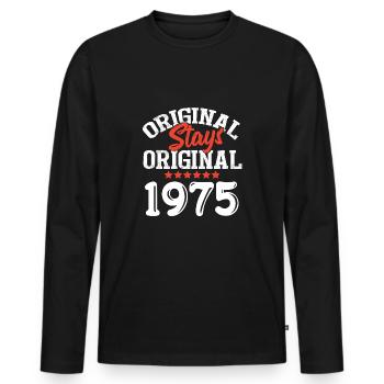 Séjours Originaux Original 1975 - T-shirt manches longues Premium bio Homme - noir - Devant - Nico (187cm)