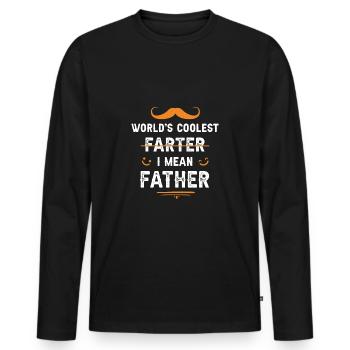 World's coolest farter, I mean Father :) - Men's Premium Organic Long Sleeve Shirt - black - Front - Nico (187cm)