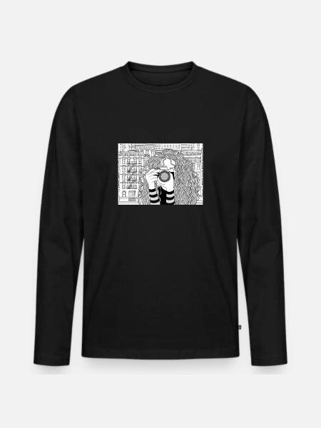 Photography - Men's Premium Organic Long Sleeve Shirt - black