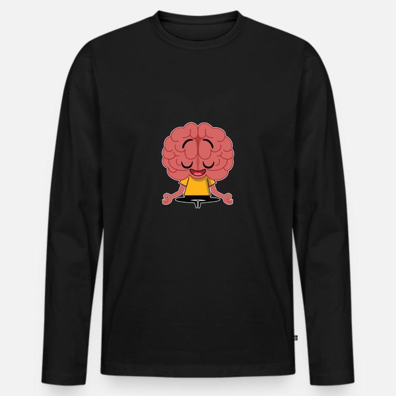 Brain meditation - Premium Design - Männer Premium Bio Langarmshirt - Schwarz