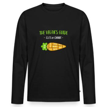 Vegan's Guide Carrot Pieces (colored) - Men's Premium Organic Long Sleeve Shirt - black - Front - Nico (187cm)