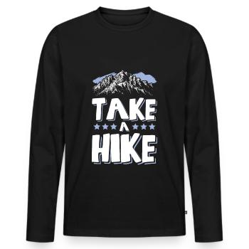 nature hiking hiking - Men's Premium Organic Long Sleeve Shirt - black - Front - Nico (187cm)