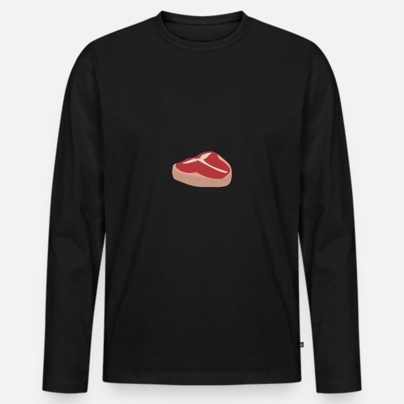 Fleisch - Männer Premium Bio Langarmshirt - Schwarz