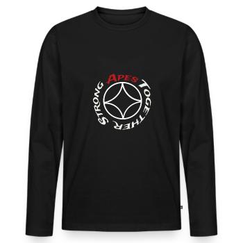Singes ensemble fort // singes ensemble fort - T-shirt manches longues Premium bio Homme - noir - Devant - Nico (187cm)