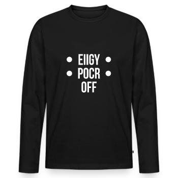 Hidden massage - Men's Premium Organic Long Sleeve Shirt - black - Front - Nico (187cm)