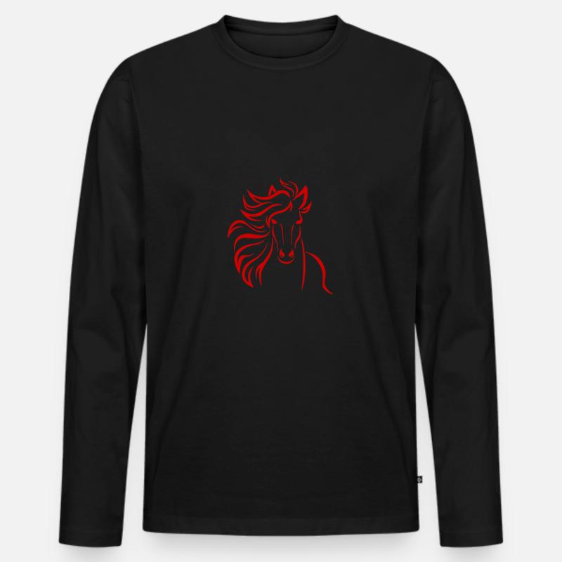 Stute - Premium Design - Männer Premium Bio Langarmshirt - Schwarz