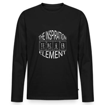Tableau périodique - T-shirt manches longues Premium bio Homme - noir - Devant - Nico (187cm)