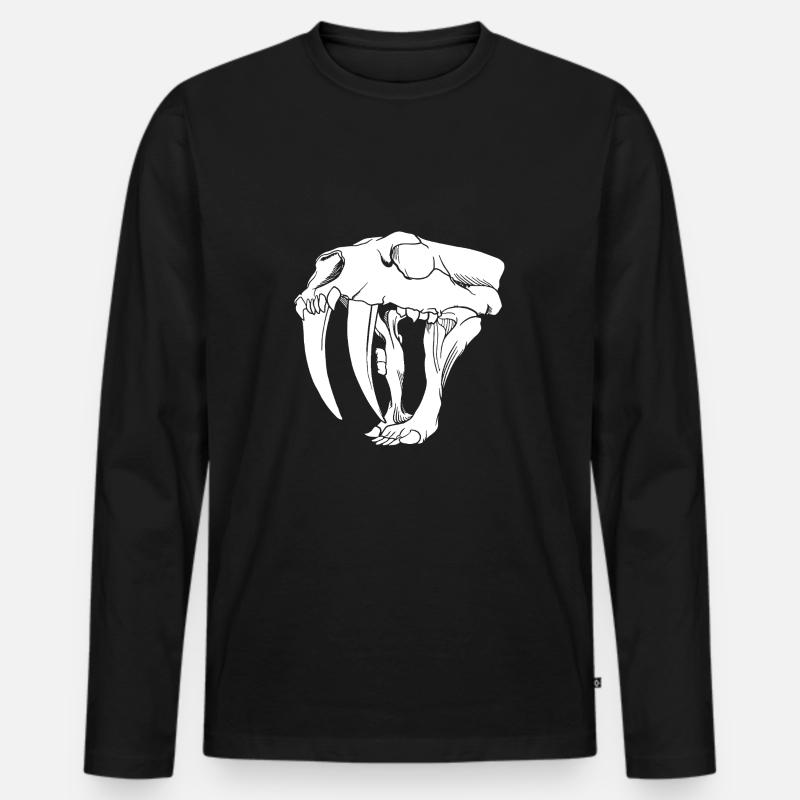 Säbelzahntiger - Männer Premium Bio Langarmshirt - Schwarz