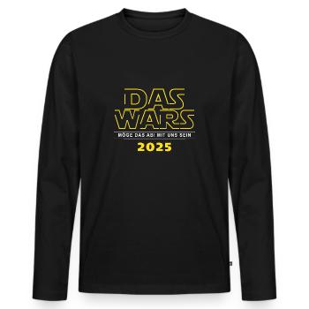DAS WARS - Cooles Abi '25 Motto Shirt, Abitur 2025 - T-shirt manches longues Premium bio Homme - noir - Devant - Nico (187cm)