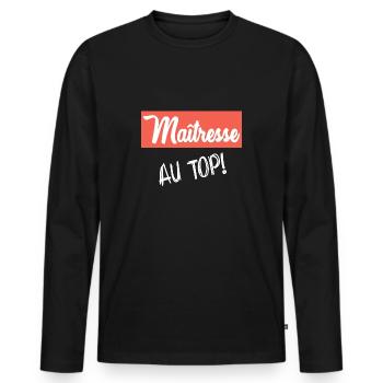 MISTRESS - Men's Premium Organic Long Sleeve Shirt - black - Front - Nico (187cm)
