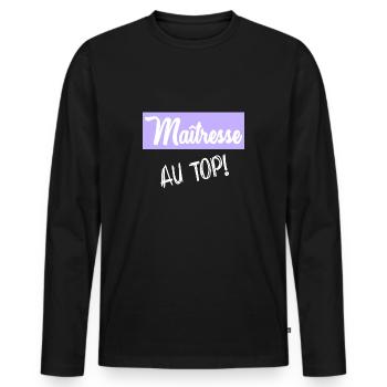 mistress - Men's Premium Organic Long Sleeve Shirt - black - Front - Nico (187cm)