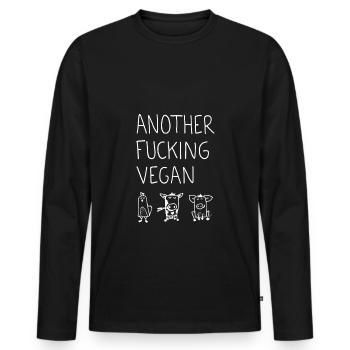 Another Fucking Vegan - Men's Premium Organic Long Sleeve Shirt - black - Front - Nico (187cm)