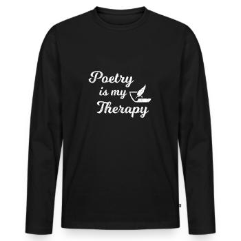Poet Poetry Poet Poetry I Gift - Men's Premium Organic Long Sleeve Shirt - black - Front - Nico (187cm)