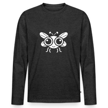 Fly - Men's Premium Organic Long Sleeve Shirt - heather anthracite - Front - Nico (187cm)