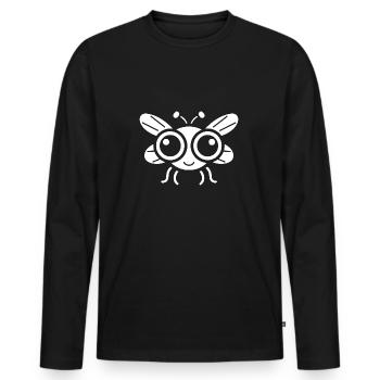 Fliegen - Männer Premium Bio Langarmshirt - Schwarz - Vorne - Nico (187cm)