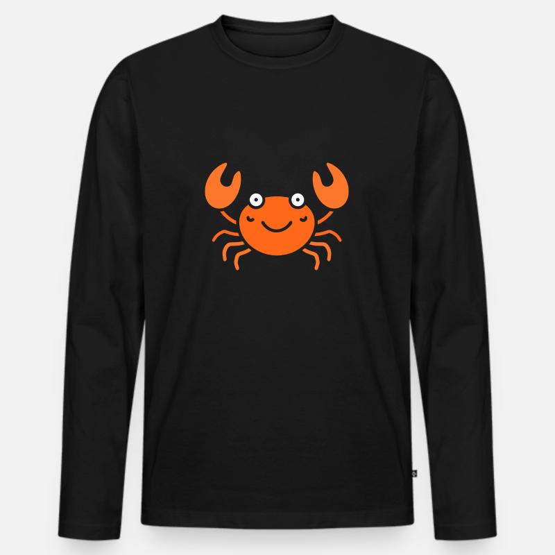 Krebs - Männer Premium Bio Langarmshirt - Schwarz