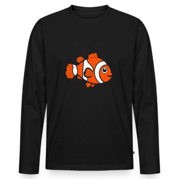 Clownfisch - Männer Premium Bio Langarmshirt - Schwarz - Vorne - Nico (187cm)
