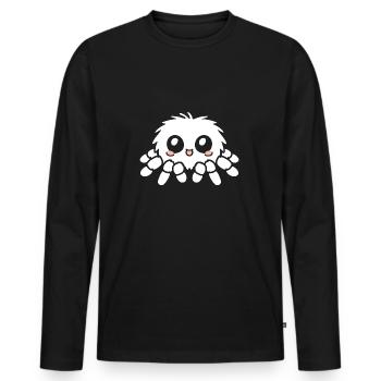 spider - Men's Premium Organic Long Sleeve Shirt - black - Front - Nico (187cm)