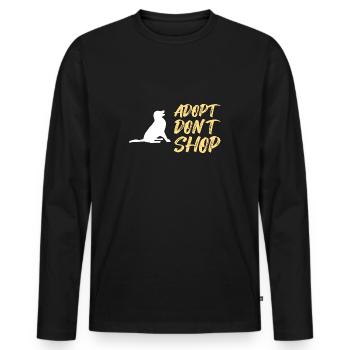 DOG RESCUE / Tierrettung: Adopt Don't Shop - Männer Premium Bio Langarmshirt - Schwarz - Vorne - Nico (187cm)