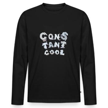 constant cool - Männer Premium Bio Langarmshirt - Schwarz - Vorne - Nico (187cm)
