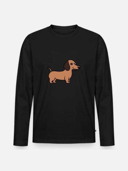 Humour chien teckel - T-shirt manches longues Premium bio Homme - noir
