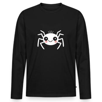 Spinne - Männer Premium Bio Langarmshirt - Schwarz - Vorne - Nico (187cm)