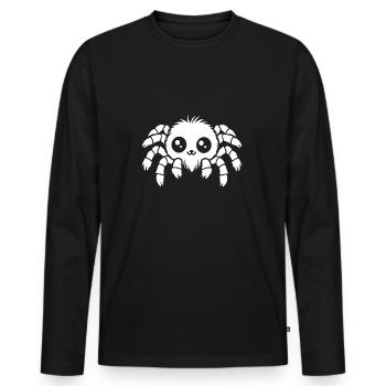 araignée - T-shirt manches longues Premium bio Homme - noir - Devant - Nico (187cm)