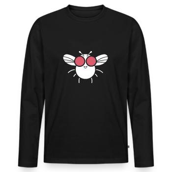 Fliegen - Männer Premium Bio Langarmshirt - Schwarz - Vorne - Nico (187cm)