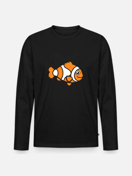 Clownfisch - Männer Premium Bio Langarmshirt - Schwarz