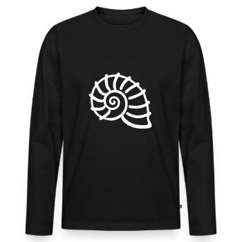 shell - Men's Premium Organic Long Sleeve Shirt - black - Front - Nico (187cm)