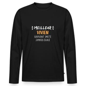 Souvent imité meilleur VIVIEN - T-shirt manches longues Premium bio Homme - noir - Devant - Nico (187cm)