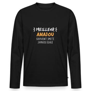 Souvent imité jamais égalé meilleur AMADOU - T-shirt manches longues Premium bio Homme - noir - Devant - Nico (187cm)