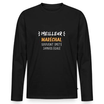 Meilleur maréchal souvent imité jamais égalé - T-shirt manches longues Premium bio Homme - noir - Devant - Nico (187cm)