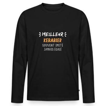 Meilleur kebabier - T-shirt manches longues Premium bio Homme - noir - Devant - Nico (187cm)