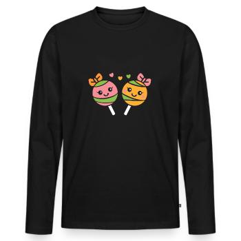 candy - Men's Premium Organic Long Sleeve Shirt - black - Front - Nico (187cm)