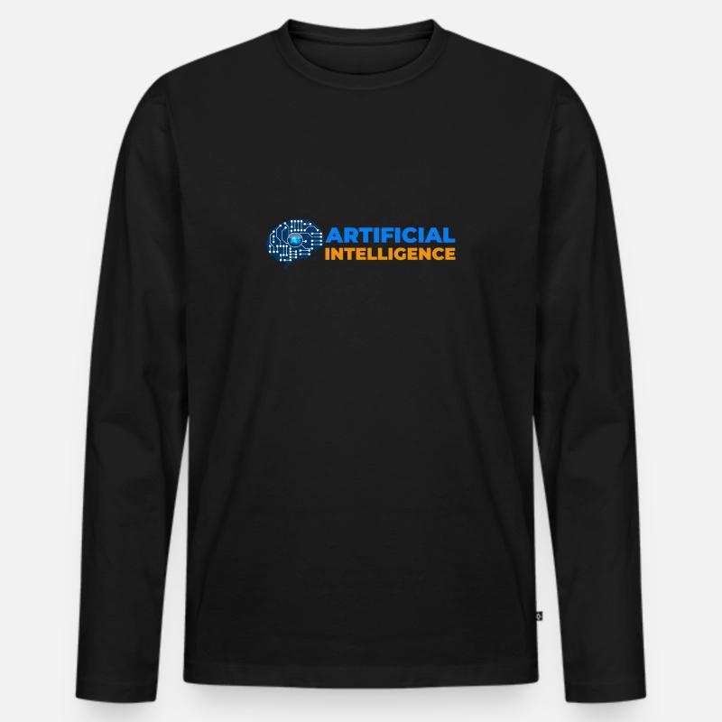 Künstliche Intelligenz - Männer Premium Bio Langarmshirt - Schwarz