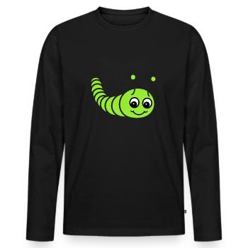 Raupen Insektenliebe Kleine Raupe - Männer Premium Bio Langarmshirt - Schwarz - Vorne - Nico (187cm)