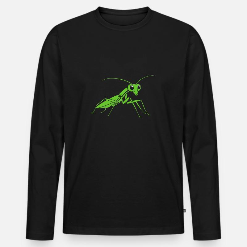Gottesanbeterin - Männer Premium Bio Langarmshirt - Schwarz