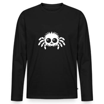 araignée - T-shirt manches longues Premium bio Homme - noir - Devant - Nico (187cm)