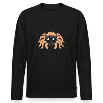 araignée - T-shirt manches longues Premium bio Homme - noir - Devant - Nico (187cm)