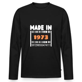 Made in 1973.T-shirt birthday gift 1973. - Men's Premium Organic Long Sleeve Shirt - black - Front - Nico (187cm)
